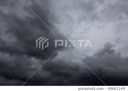 Clouds background, Rain clouds become dark gray like a big smoke before rainfall. Clouds background, Rain clouds become dark gray like a big smoke before rainfall. 98661149