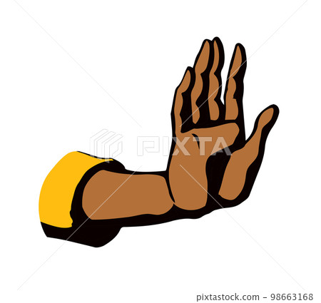 Hand showing no. Vector drawing 98663168