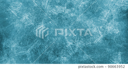 Blue winter background frost ice elements or frozen water aqua texture with cold colors and white textured frosty grunge wallpaper pattern in frozen icy border backdrop header banner template design 98663952