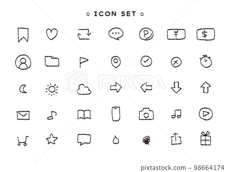 Hand drawn icon set 98664174