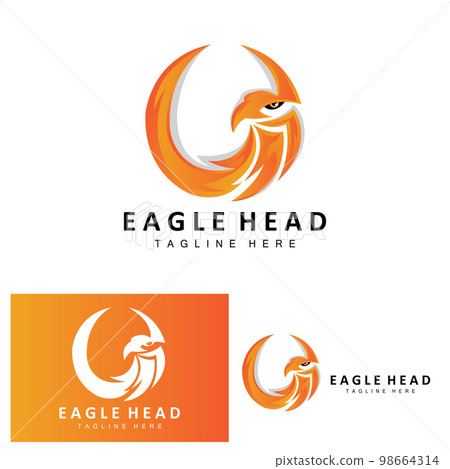 Eagle Head Logo Design, Flying Feather Animal Wings Vector, Product Brand Icon Illustration 98664314