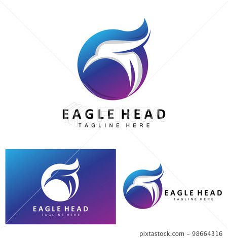 Eagle Head Logo Design, Flying Feather Animal Wings Vector, Product Brand Icon Illustration 98664316