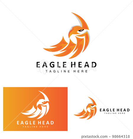 Eagle Head Logo Design, Flying Feather Animal Wings Vector, Product Brand Icon Illustration 98664318