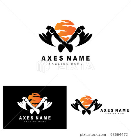 Ax Logo Design, War Tool Illustration and Woodcutter Vector 98664472