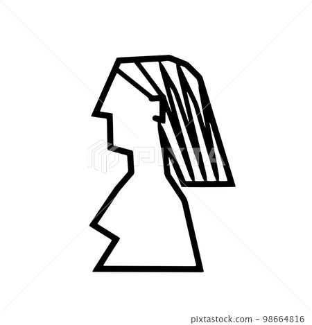 Profile simple icon female monochrome 98664816