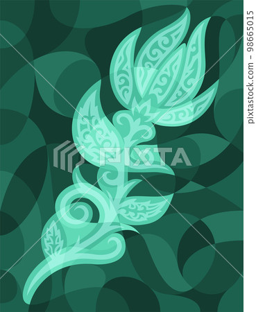 Vector art with colorful green vintage flower 98665015