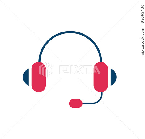Headphones with microphone. Headset for helpdesk and marketing sales Headphones with microphone. Headset for helpdesk and marketing sales 98665430