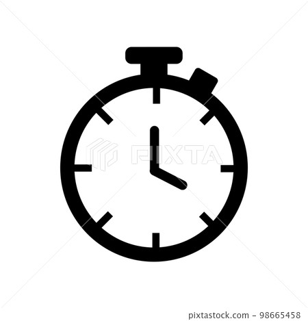Black retro watch stopwatch. Chronometer with measurement of minutes and seconds 98665458
