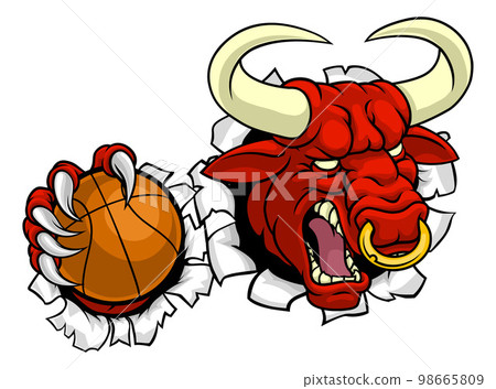 Bull Minotaur Longhorn Cow Basketball Mascot Bull Minotaur Longhorn Cow Basketball Mascot 98665809