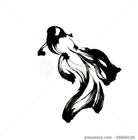 用墨水繪製的金魚插圖 98666100