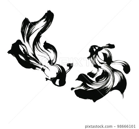 用墨水繪製的金魚插圖 2 98666101