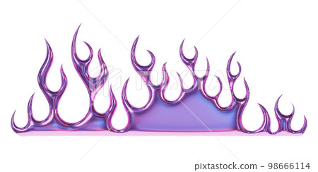 3d chrome metal of y2k fire icon. Flame shape in liquid mercury. 3d rendering illustration of abstract metallic melted modern burn form, design element isolated on white background 3d chrome metal of y2k fire icon. Flame shape in liquid mercury. 3d rendering illustration of abstract metallic melted modern burn form, design element isolated on white background 98666114