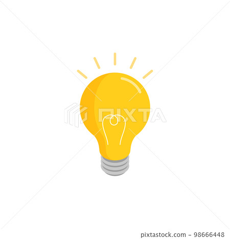 Isometric illustration of a light bulb 3D illustration 98666448