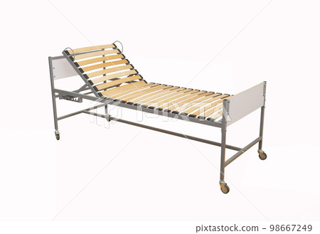 Bed for hospitals and nursing homes on a white background 98667249