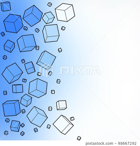 abstract blue geometric background with polygonal cubes, cubic pattern. Geometric design template for brochure, leaflet, flyer design. illustration. eps 10 98667292