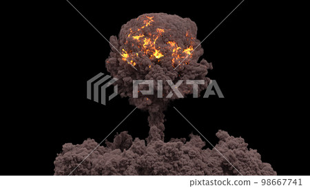 3d render Nuclear explosion on a black background 3d render Nuclear explosion on a black background 98667741