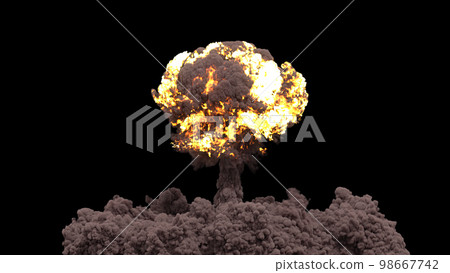 3d render Nuclear explosion on a black background 3d render Nuclear explosion on a black background 98667742