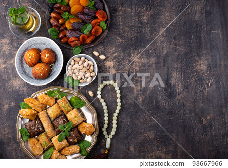 Ramadan iftar traditional desserts baklava and dates Ramadan iftar traditional desserts baklava and dates 98667966