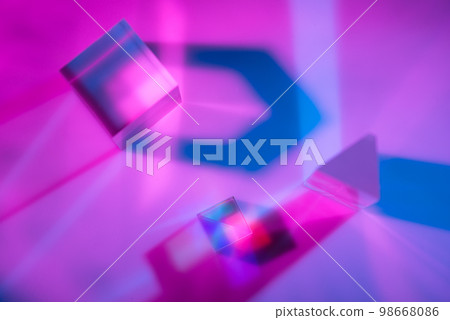 Glass crystal prism. Multicolor light effect Glass crystal prism. Multicolor light effect 98668086