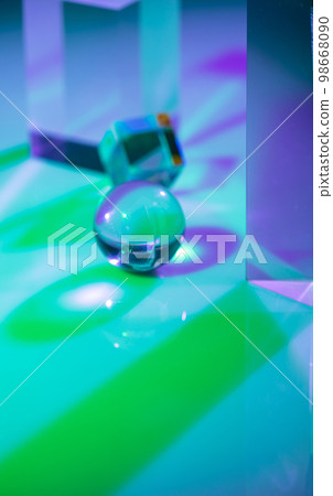 Glass crystal prism. Multicolor light effect Glass crystal prism. Multicolor light effect 98668090