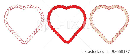 Set of Various Ropes in Heart Shape Set of Various Ropes in Heart Shape 98668377