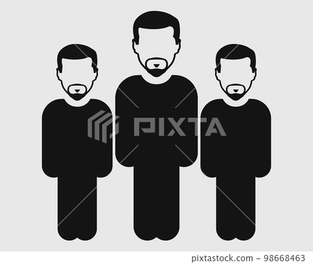 User Team Icon. Standing Male symbols on gray background. Flat style vector EPS. User Team Icon. Standing Male symbols on gray background. Flat style vector EPS. 98668463