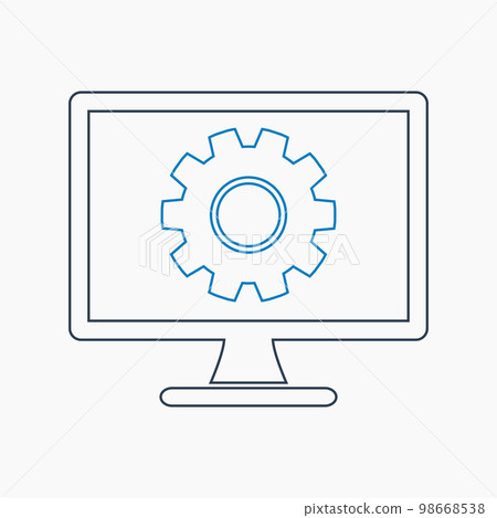 Computer Service Icon. Line style vector EPS. Computer Service Icon. Line style vector EPS. 98668538