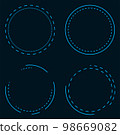 Round frames with dash. Science Fiction elements for the GUI, UI interface. 98669082