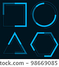 Holographic frames GUI, UI. Science Fiction elements for the interface. 98669085