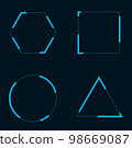 Various frame shapes. Science Fiction elements for the interface. 98669087