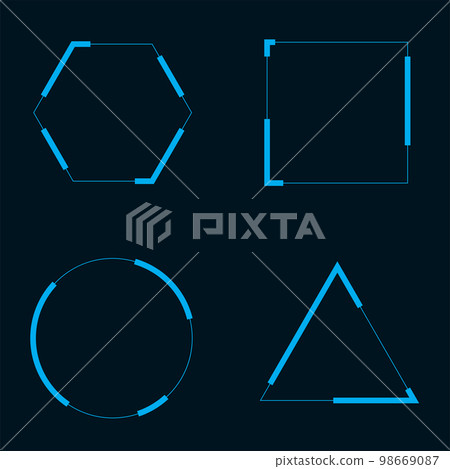 Various frame shapes. Science Fiction elements for the interface. 98669087