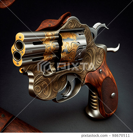 Epic fantasy revolver. Inspired by the world of steampunk and fantasy Epic fantasy revolver. Inspired by the world of steampunk and fantasy 98670511