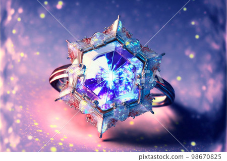 Beautiful ice ring with a crystal inside Beautiful ice ring with a crystal inside 98670825