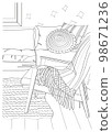 Room interior. Vector antistress coloring book in sketch style. 98671236