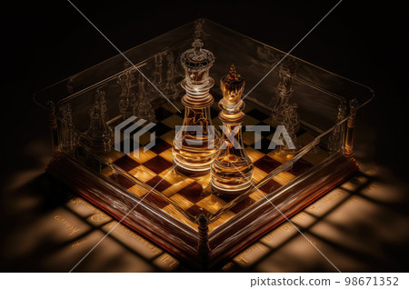 chess board and chess pieces 98671352