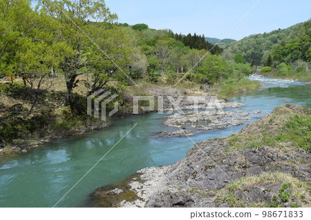 Melt water Early spring mountain stream 98671833