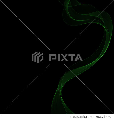 Green wave pattern on a black background. Abstract wave as an element of decor. eps 10 Green wave pattern on a black background. Abstract wave as an element of decor. eps 10 98671880