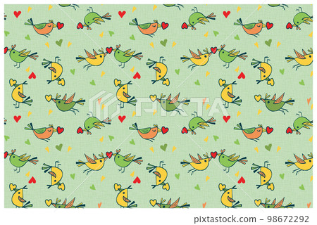小鳥和心形圖案綠綠 98672292
