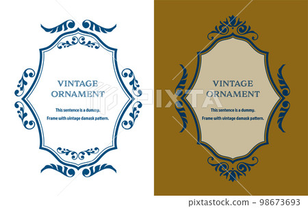 Commendation certificate, orient pattern, arabesque pattern, damask pattern decorative rule vintage frame set, emblem Commendation certificate, orient pattern, arabesque pattern, damask pattern decorative rule vintage frame set, emblem 98673693