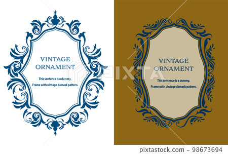 Commendation certificate, orient pattern, arabesque pattern, damask pattern decorative rule vintage frame set, emblem Commendation certificate, orient pattern, arabesque pattern, damask pattern decorative rule vintage frame set, emblem 98673694