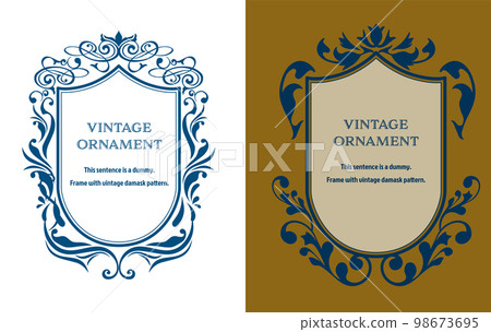 Commendation certificate, orient pattern, arabesque pattern, damask pattern decorative rule vintage frame set, emblem Commendation certificate, orient pattern, arabesque pattern, damask pattern decorative rule vintage frame set, emblem 98673695