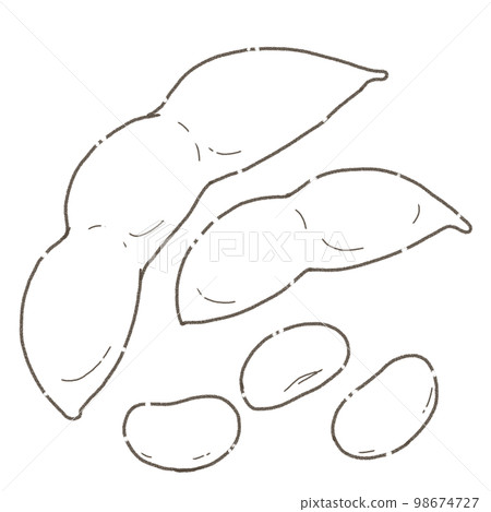 夏菜青豆單色線描 98674727