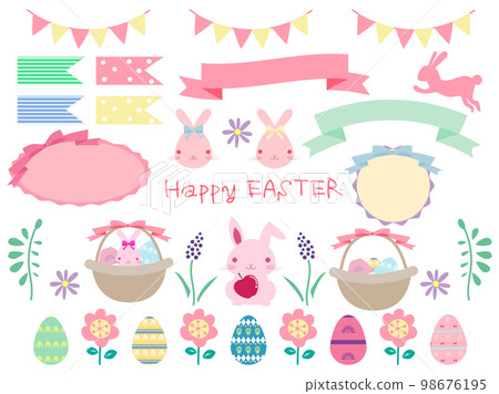 一套復活節和春天的花朵和便簽 一套復活節和春天的花朵和便簽 98676195