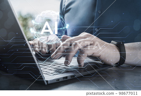 Futuristic business and coding software development on interface and synchronize network connection, IoT, innovative. Artificial intelligence AI,machine learning support for enhancing business Futuristic business and coding software development on interface and synchronize network connection, IoT, innovative. Artificial intelligence AI,machine learning support for enhancing business 98677011