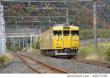 Hakubi Line Shimoiwami Signal Station Local Train Series 115 98677240