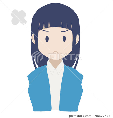 人簡單生氣的臉長頭髮女人 98677377