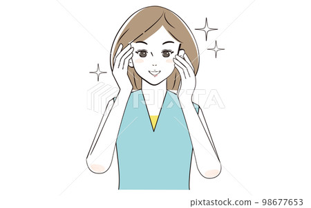 Asian woman happy with good skin condition 98677653