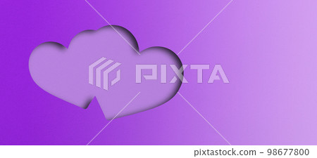 purple paper cut heart shape valentines day festival 98677800