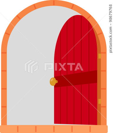 open retro wooden door 98679768