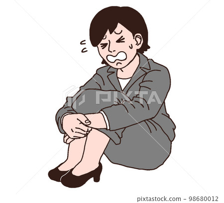Depressed suit woman (handwritten color) 98680012